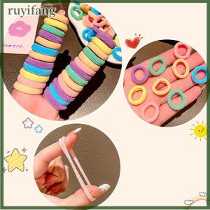 ruyifang 100pcs đầy màu sắc cơ bản Nylon ealstic tóc ban nhạc trẻ em cô gái tóc đuôi ngựa chủ quan hệ scrunchie Mini headwear ban nhạc cao su dây tóc