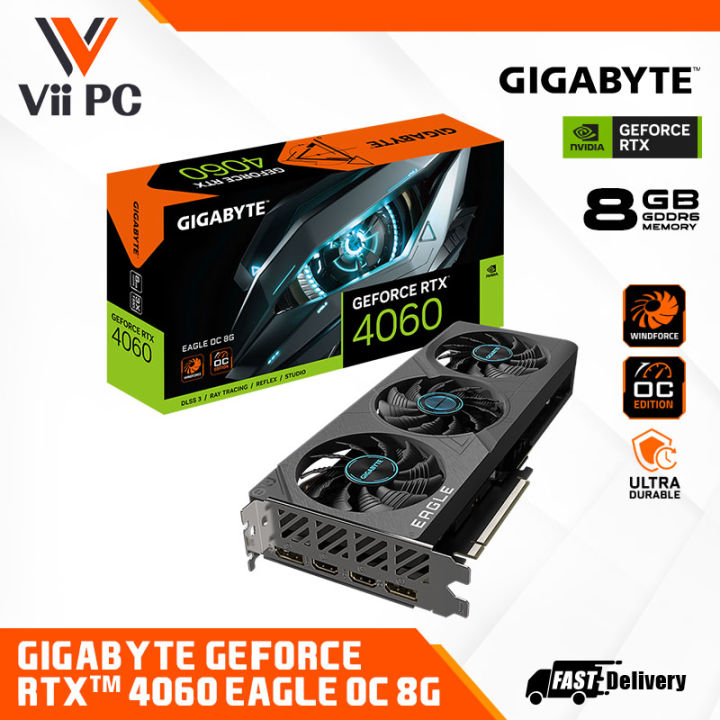 GIGABYTE NVIDIA GeForce RTX 4060 RTX4060 EAGLE OC 8GB GDDR6 DLSS 3 ...