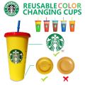 Starbucks Coffee "Confetti" Changing Color Tumbler Transparent Cup. 