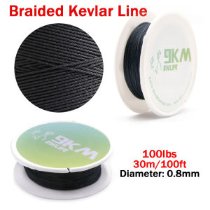 50Lbs-2000Lbs Black Kevlar Line Braided Fishing Assist Line Kite Camping Line Backpacking Cord TTent Guyline Tactical Rope2026