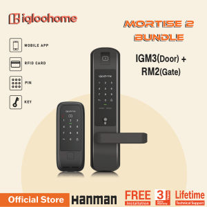 IGM3 - IGLOOHOME (LEVER HANDLE MORTISE DIGITAL DOOR LOCK) + RM2 - IGLOOHOME (METAL GATE LOCK) COMBO (SYNC LOCK) (FREE INSTALLATION + 3 YEARS  PART WARRANTY)