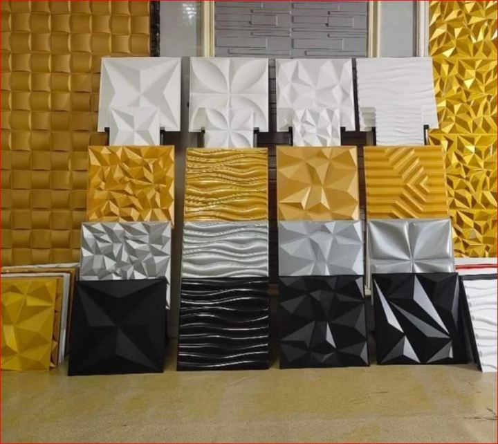 3D PVC Wall Panels - 50*50cm Modern Accent Wall Art & Decorative Wall ...