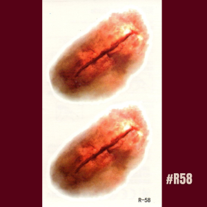 Stiker Tattoo R-Scar for Halloween (55 x 95 cm) (6 x 10 cm) | Tato Temporer | Waterproof