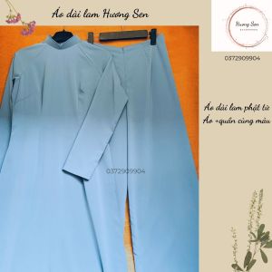 Áo Dài Đi Chùa Màu Lam Đen Màu Da Mặc Đi Chùa Cả Bộ Áo Dài Đi LễĐi Viếng Cảnh [Áo Dài Hương Sen]