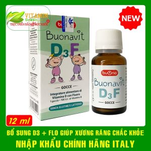 Buonavit D3F Bổ sung Vitamin D3 và Fluor thúc đẩy quá trình mọc răng bảo vệ răng | Nhập khẩu chính hãng từ Ý