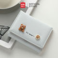 MINISO Dompet Wanita Women Trifold Wallet Beruang Lucu Sederhana Dan Bergaya PU Tahan. 