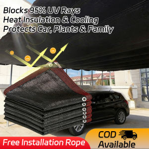 Cool Area 55% Sun Shade Cloth Mesh Tarp with Grommets for Plant Cover 6.5x10ft Patio Canopy Garden Pergola Greenhouse Car Barn Kennel Black