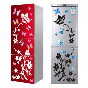Christmas gift 【AYLMER】 Butterfly Refrigerator Sticker Home Decoration Kitchen Mural DIY Wall Stickers