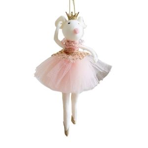SWEET Fabric Christmas Girl Ornament Doll Mesh Xmas Tree Pendant Cute Tulle Skirt Girl Hanging Pendant Christmas Tree Decoration