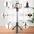 Tongsis Lampu Panjang 1Meter H1S Tongsis Tripod Bluetooth Lampu Selfie Remote Selfie Stick TripodH1S. 