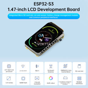 ESP32-S3 1.47 LCD Dev Board – WiFi/Bluetooth Development Board 172 × 320 Resolution Dual Core Processor Type C