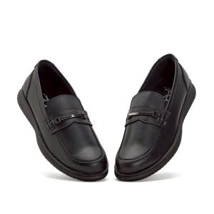 Rionz Bryant Black - Sepatu Formal Pria Loafer Pantofel Kulit PU Kerja Resmi Kantor Kuliah Kondangan
