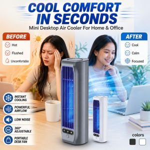 Mini Desktop Air Conditioner Fan Compact Air Cooler Quiet Operation Cooling Fan 3 Speeds Wind For Office Bedroom 迷你桌面空调扇