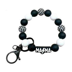 Cờ Mô Hình Silicone Keyring Dây Đeo Cổ Tay Cho Phụ Nữ món quà của mẹ Đính Cườm Keychain Vòng Đeo Tay Món Quà Thực Tế