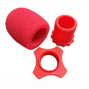Microphone Protective Set 3 Pieces Suit Windscreen Covers Foam Filter Shakeproof Anti-Rolling Microphone Protection Silicone Ring Bottom Rod Sleeve Holder
