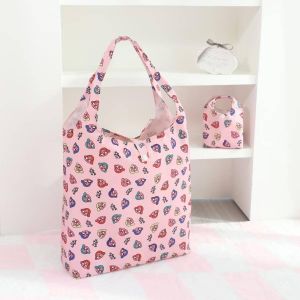 🦋 ช็อปปิ้งแบค ลดโลกร้อน สำหรับวันสบายๆ ชิลๆ ลายเด็กหญิง แบบมีกระเป๋าแยกเก็บ ขนาดตอนกางออก 40×40×13 cm ผ้าหนา กันน้ำได้