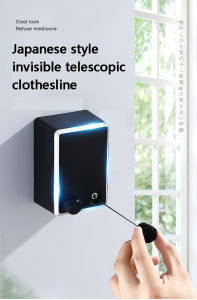Cushy life Telescopic Clothesline Indoor Outdoor Balcony Stainless Steel Wire Drying Rack Hole-Free Invisible Hanger Other Storage Telescopic Stainless Steel String Invisible Clothesline Retractable Clothes Dryer Hanger Hanging Clothesline