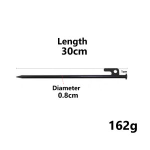 Outdoor 20-40cm  #45 Carbon Steel  Tent Ground Nail Black Steel Stakes Tarp Pegs  windproof fixed nails Camping Accessories