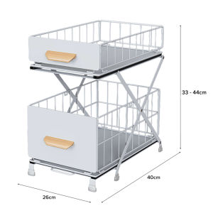 (JIJI SG) HYDD Under Sink Height Adjustable Pull-out Shelve Rack / Foldable / Storage Basket