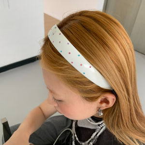 Korean Cute Diamond Polka Dot Acrylic Women Headband Summer Colorful Ins Hair Accessories Daily Travel Dating Outdoor Headband h260729