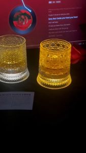 Household Rotating Crystal Whiskey GlassesLuminous Coaster Accessory Stress‑Relief Spinning Cup for Bar