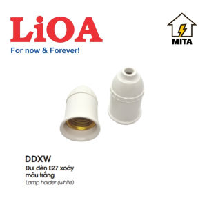 Đui Đèn Xoáy E27 LiOA - Đui Treo Gắn Tường Chếch 45 90 độ