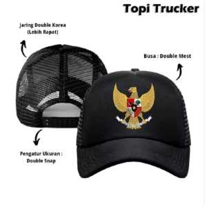 Topi Jaring Terbaru Dan Kekinian Logo GARUDA Model Simpel Topi Trucker Merah Putih kemerdekaan Indonesia Terlaris 2024