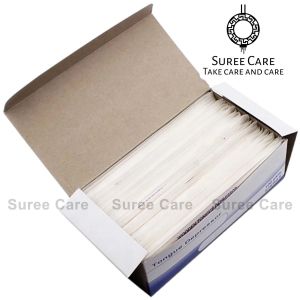 ไม้พายกดลิ้น ขนาดมาตรฐานปลอดเชื้อ ไม้ขัดขอบเรียบ 100 ชิ้น Standard Wooden Tongue