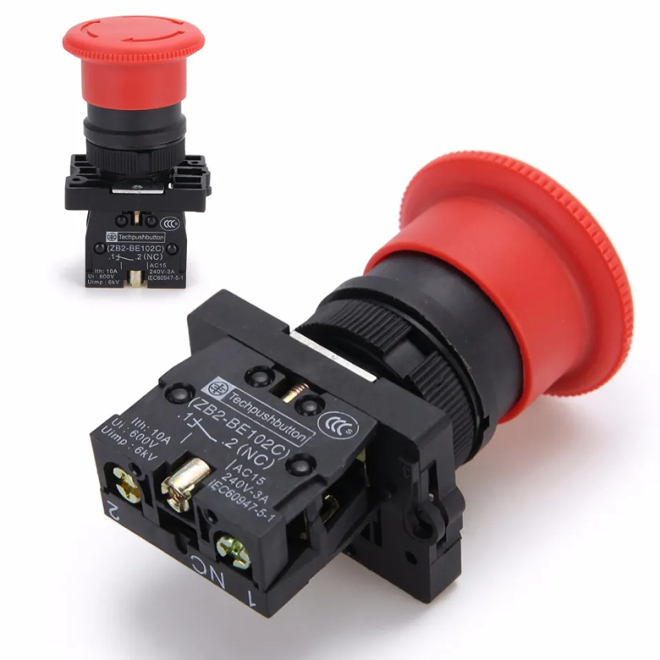 Uxcell 22mm Momentary Push Button Switch - Red LED, 1 NO 1 NC Contacts, 24V Light, 5-Pack - View #6