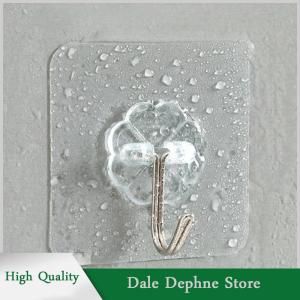 [Dale Dephne] 10 cái móc tự dính chắc chắn bằng thép không gỉ trong suốt Móc treo chìa khóa cho tường cửa phòng tắm nhà bếp đa năng