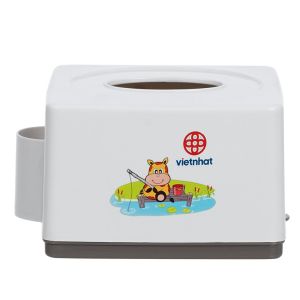 Hộp giấy vuông lò xo nhựa VIỆT NHẬT - Ngăn đựng tăm tự động đẩy giấy đựng giấy ăn vệ sinh - 2702