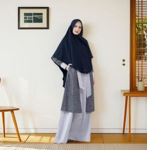 Baru Haitwo Gamis Muslimah GM 83 Nino Iron Dobby Salur mix Cotton Print