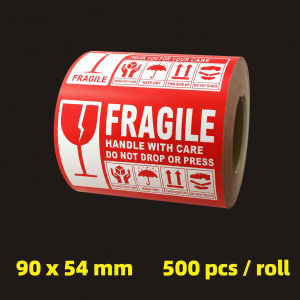 Fragile Labels 90x54mm 500pcs/Roll  Handle With Care Waterproof Adhesive Shipping Stickers