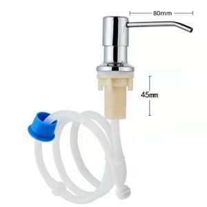 Stainless Steel Kitchen Sink Soap Dispenser Pump with Extension Silicone Tube Kit 1.2M For Kitchen Sink Drip Built-In 304 Stainless Steel