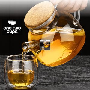 READY One Two Cups Teko teh yg ada saringannya satu set Tahan Panas Api Pitcher 1Liter BR 384