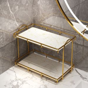 2 Tiers Plastic Bathroom Shelving Bathroom Storage Rack