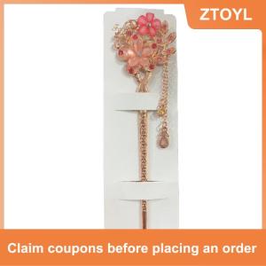 【ZTOYL】 Ghim Cài tóc đá mắt mèo Kẹp Tóc Đính kim cương giả hình hoa đôi