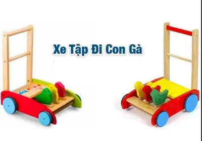 Xe Tập Đi Bằng Gỗ 3 Con Gà Cao Cấp Cho Bé Yêu xe đẩy tập đi bằng gỗ