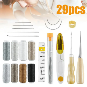 29PCS/Set Sewing Upholstery Repair Kit Leather Craft Tools Set for DIY Leather Craft Repair Sewing Needles