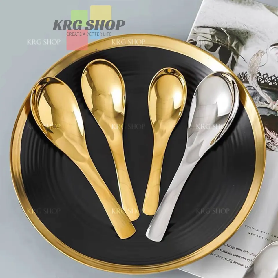 Stainless Steel Dinner Spoons Rice Spoon Thicken Heavy