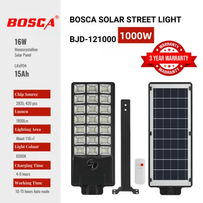 BOSCA 1000W 3 Year Warranty Outdoor LED Solar Street Light With Remote Control BJD-121000
