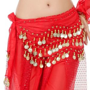 FLYING Women Sequins Show Costumes Waist Chain Dancer Skirt Hip Scarf Belly Dance Belt