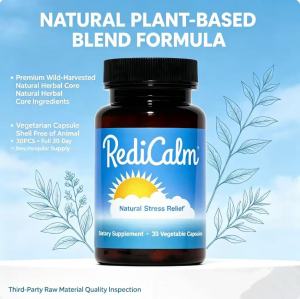 RediCalm Natural Stress Relief Supplement Vegan Vegetarian Capsules for Mood & Relax Support 30 Count