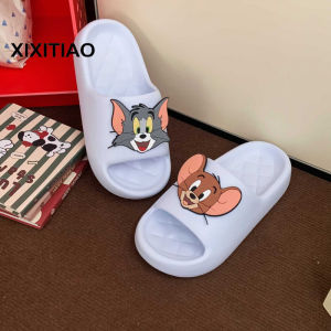 Xixitiao dép dép đi trong nhà Dép xăng đan đơn giản mùa hè mới dễ thương Jerry và Tom cho nam và nữ dép đi trong nhà