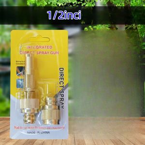 Semprotan Air Lurus 1/2 Inch 3/4 Inch Kuningan Hose Nozzle Kepala Semprotan Cuci Mobi