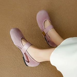 Free Shipping WomenS Suede Loafers Versatile For Commuting Comfortable To Wear Casual And Retro Style Flat Heels Suede Leather Shoes