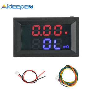 Aideepen ไฟฟ้ากระแสตรง4-12โวลต์ VR452เครื่องทดสอบความต้านทานภายในแบตเตอรี่แสดงผลดิจิตอลคู่0.56นิ้วแรงดันไฟฟ้าเครื่องทดสอบความต้านทานภายใน00.0mΩ ~ 999mΩ