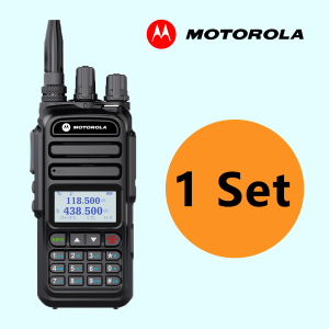 Motorola 370s Two Way Radio Walkie Talkie - 20KM Long Range 15W High Power 6800mAh Type-C Rechargeable | IP54 Waterproof & Dustproof | Dual-Band UHF VHF Receive FM/AM Frequency | One-Key Matching for Outdoor Walkie-Talkies