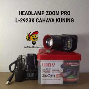 Senter Kepala LED Luby L-2923K PRO 55W Zoom Flash Cahaya Kuning Garansi Resmi