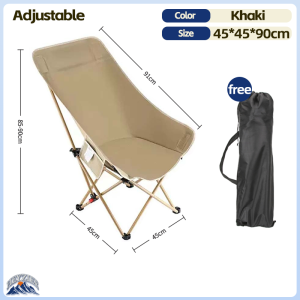 Outdoor Hight Adjustable Moon Chair Camping Chair Foldable Fishing Balcony Chair Portable